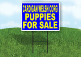 Cardigan Welsh Corgi PUPPIES FOR SALE YELLOW Yard Sign Road with Stand LAWN SIGN