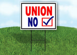 UNION NO BLUE CHECK BOX Yard Sign with Stand LAWN SIGN