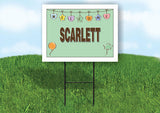 SCARLETT WELCOME BABY GREEN  18 in x 24 in Yard Sign Road Sign with Stand