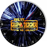 Best Graphic Designer Star Galaxy Wars Space Kitchen Living room Wall Clock