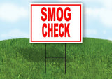 SMOG CHECK RED WHITE Yard Sign Road with Stand LAWN SIGN