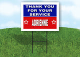 ADRIENNE THANK YOU SERVICE 18 in x 24 in Yard Sign Road Sign with Stand