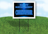 CHRISTOPHER RETIREMENT BLUE 18 in x 24 in Yard Sign Road Sign with Stand
