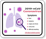 2019 NCOV VIRUS SYMPTOMS PREVENTION Aluminum composite sign
