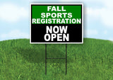 SPORTS REGISTRATION GREEN BLACK FALL Yard Sign with Stand LAWN SIGN