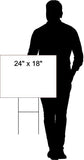 AUCTION TODAY LEFT arrow blue black  18 in x 24 in Yard Sign Road Sign w Stand