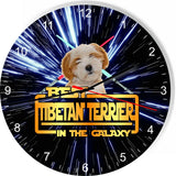Best Tibetan Terrier Dog Galaxy Wars Space Star Kitchen Livingroom Wall Clock