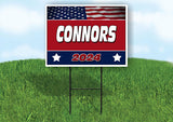 CONNORS FLAG RED 2024 18inx24in Yard Road Sign w/ Stand