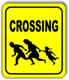 CROSSING FAST YELLOW Metal Aluminum composite sign