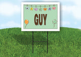 GUY WELCOME BABY GREEN  18 in x 24 in Yard Sign Road Sign with Stand