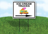 ICE CREAM TRUCKS RIGHT ARROW Yard Sign Road with Stand LAWN SIGN Single sided
