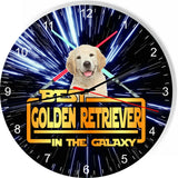Best Golden Retriever Puppy Galaxy Wars Space Star Kitchen Livingroom Wall Clock