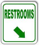 RESTROOMS DIRECTIONAL GREEN 8 Arrow Variations Metal Aluminum composite sign