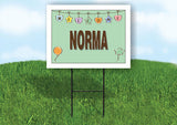 NORMA WELCOME BABY GREEN  18 in x 24 in Yard Sign Road Sign with Stand