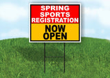 SPORTS REGISTRATION RED GOLD SPRING Yard Sign with Stand LAWN SIGN