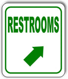 RESTROOMS DIRECTIONAL GREEN 8 Arrow Variations Metal Aluminum composite sign