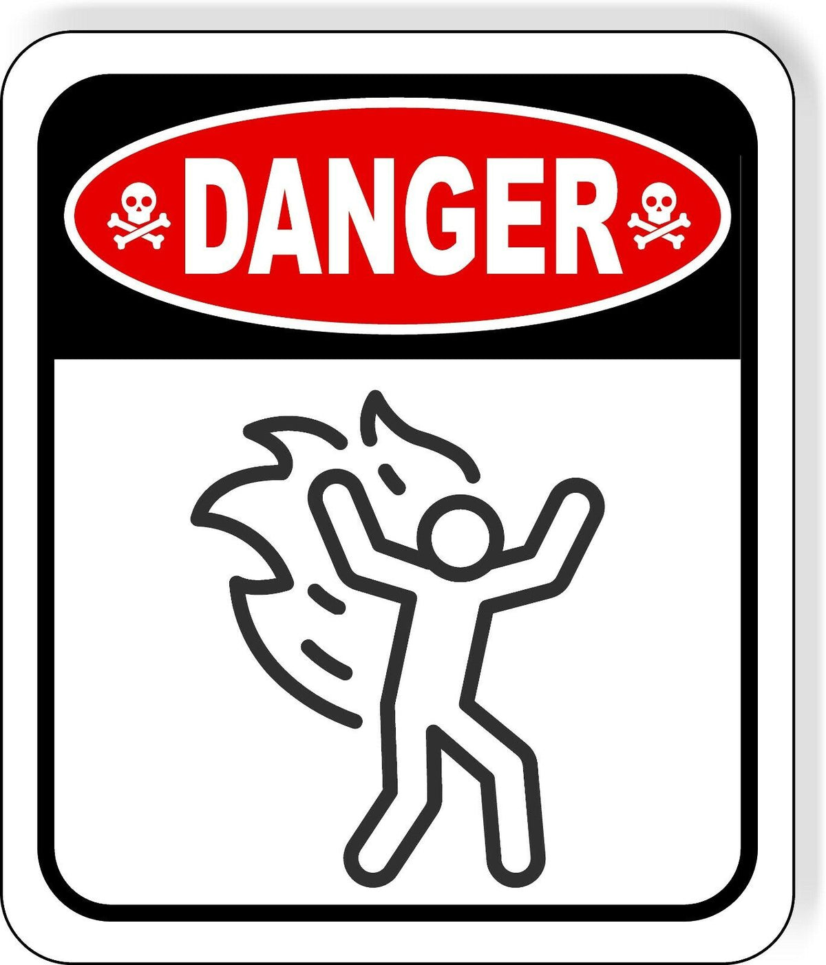 DANGER FIRE HAZARD Metal Aluminum composite sign