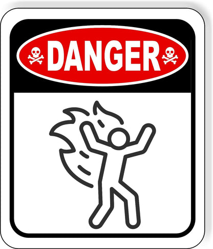 DANGER FIRE HAZARD Metal Aluminum composite sign