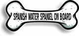 Dog on Board Spanish Water Spaniel Bone Car Magnet Bumper Sticker 3"x7"