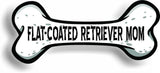 Dog Mom Flat-Coated Retriever Bone Car Magnet Bumper Sticker 3"x7"