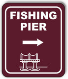 FISHING PIER DIRECTIONAL RIGHT ARROW CAMPING Metal Aluminum composite sign