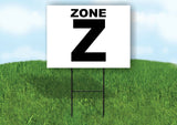 ZONE Z BLACK WHITE Yard Sign with Stand LAWN SIGN