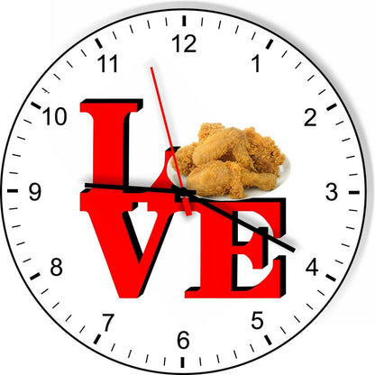I Love Fried Chicken Love Park Funny Kitchen Living room Wall Clock