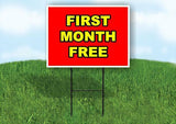 FIRST MONTH FREE Yard Sign ROAD SIGN with Stand LAWN POSTER