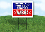 VANESSA THANK YOU SERVICE 18 in x 24 in Yard Sign Road Sign with Stand