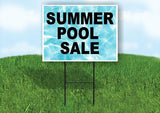 SUMMER POOL SALE BLACK Plastic Yard Sign ROAD SIGN with Stand