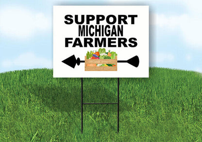 MICHIGAN SUPPORT FARMERS LEFT ARROW Yard Sign w Stand LAWN  SIGN Single