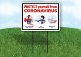 PROTECT YOURSELF FROM VIRUS PREVENTION Yard Sign Road with Stand LAWN SIGN