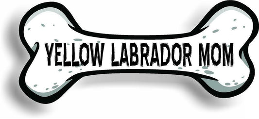 Dog Mom Yellow Labrador Bone Car Magnet Bumper Sticker 3"x7"