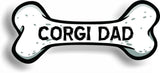 Dog Dad Corgi Bone Car Magnet Bumper Sticker 3"x7"