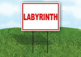 LABYRINTH RED WHITE Yard Sign Road with Stand LAWN SIGN