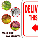DELIVERIES THIS WAY DIRECTIONAL RED 8 Arrow Variations Aluminum composite sign