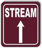 STREAM DIRECTIONAL UP ARROW CAMPING Aluminum composite sign