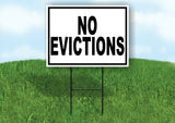 NO EVICTIONS BLACK BORDER Yard Sign with Stand LAWN SIGN