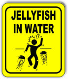 JELLYFISH IN WATER DANGER SAFETY YELLOW Metal Aluminum composite sign