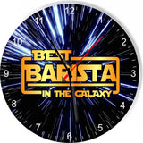 Best Barista in the Star Galaxy Wars Space Kitchen Living room Wall Clock