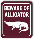 BEWARE OF ALLIGATOR DANGER PARK CAMPING Metal Aluminum composite sign