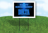 DELTA RETIREMENT BLUE 18 in x 24 in Yard Sign Road Sign with Stand