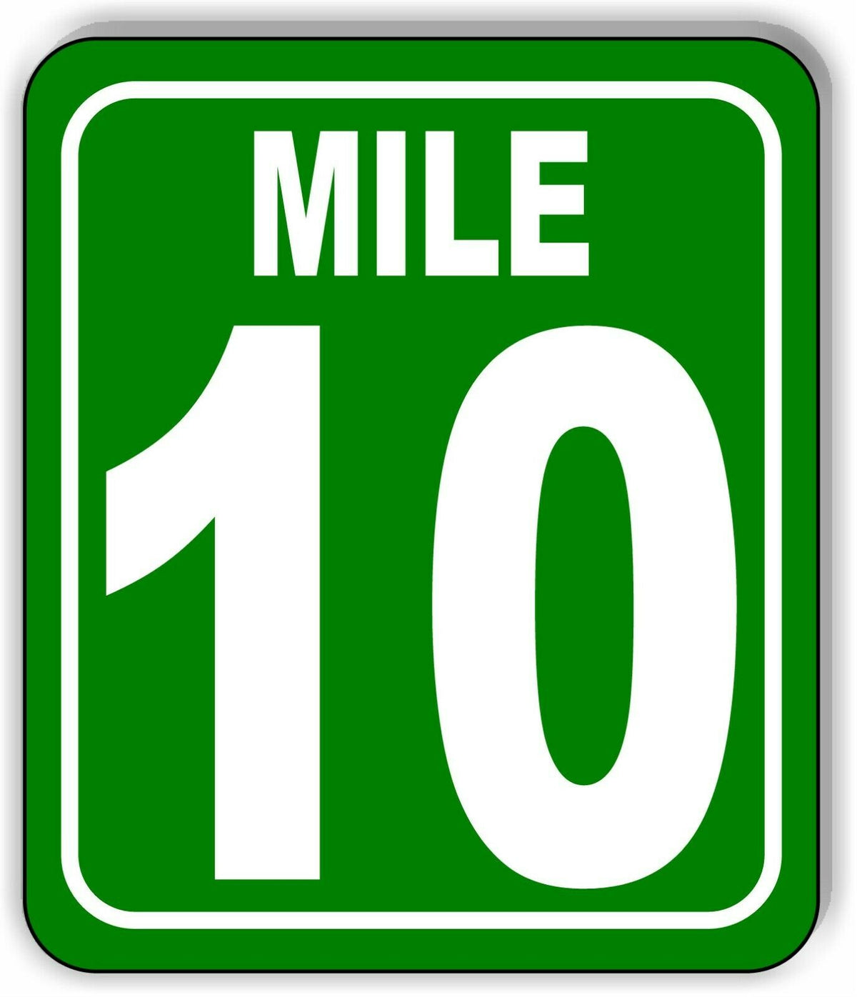 Mile 10 Distance Marker Green Running Race 5k Marathon Aluminum Composite Sign