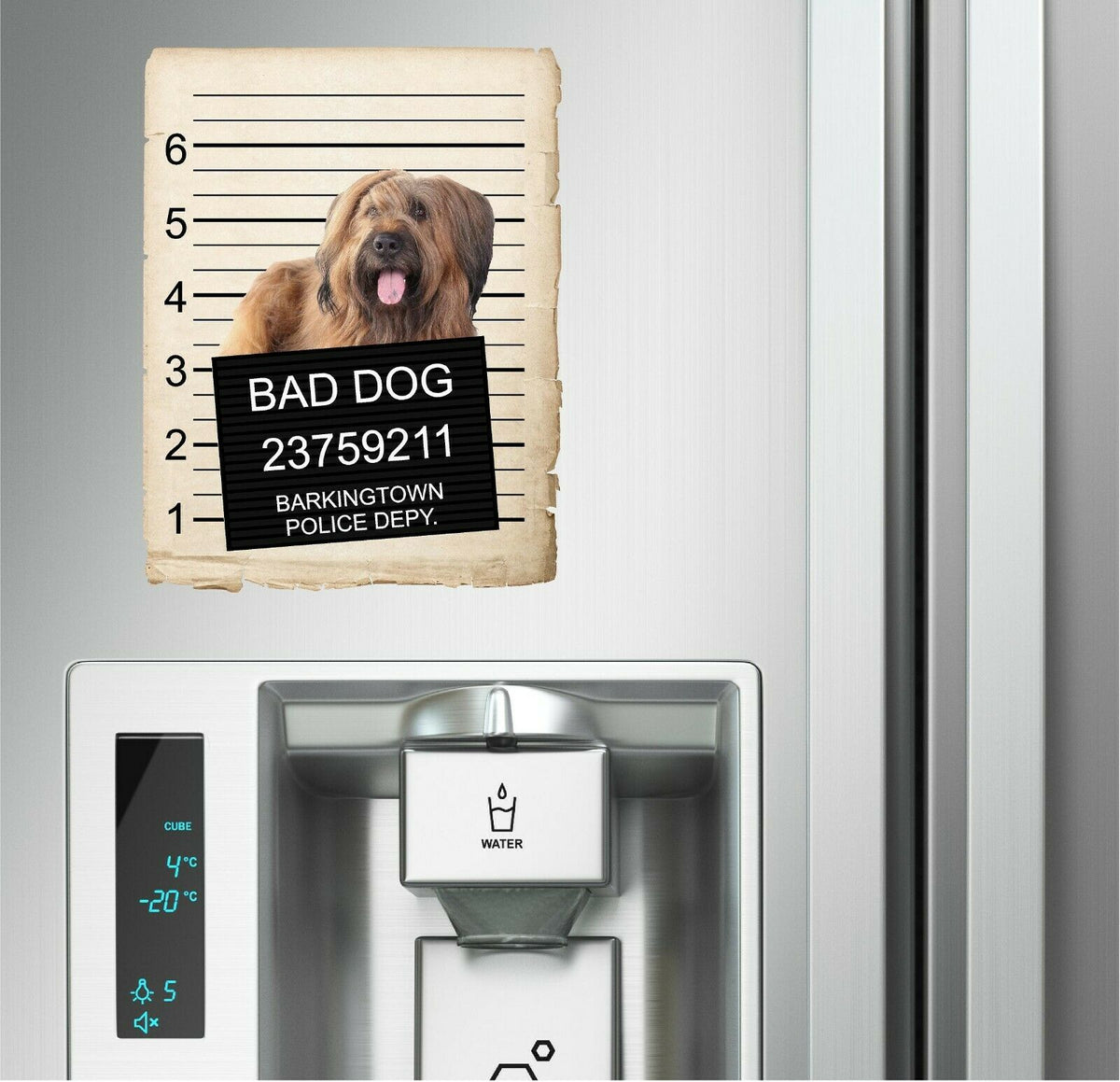 Briard Mugshot Bad Dog Fridge refrigerator Car Magnet