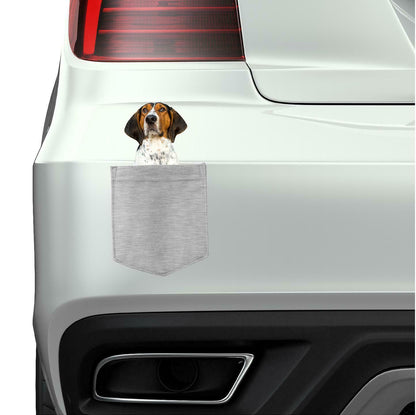 Treeing Walker Coonhound pocket Fridge Car Magnet Bumper Sticker App size 4"x7"