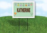 KATHERINE WELCOME BABY GREEN  18 in x 24 in Yard Sign Road Sign with Stand