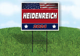 HEIDENREICH FLAG RED 2024 18inx24in Yard Road Sign w/ Stand