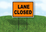 Lane Closed Construction ORANGE BLACK Yard Sign Road with Stand LAWN SIGN