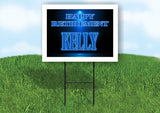 KELLY RETIREMENT BLUE 18 in x 24 in Yard Sign Road Sign with Stand