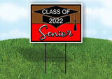 CLASS 2022 SENIOR BROWN RED Yard Sign with Stand LAWN SIGN